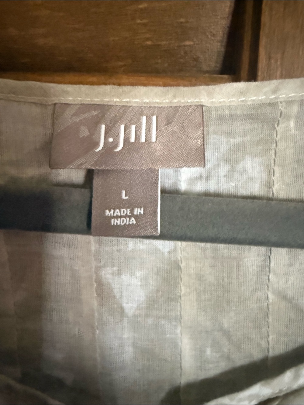 J. Jill 100% cotton batik print top size Large EUC - Picture 3 of 5